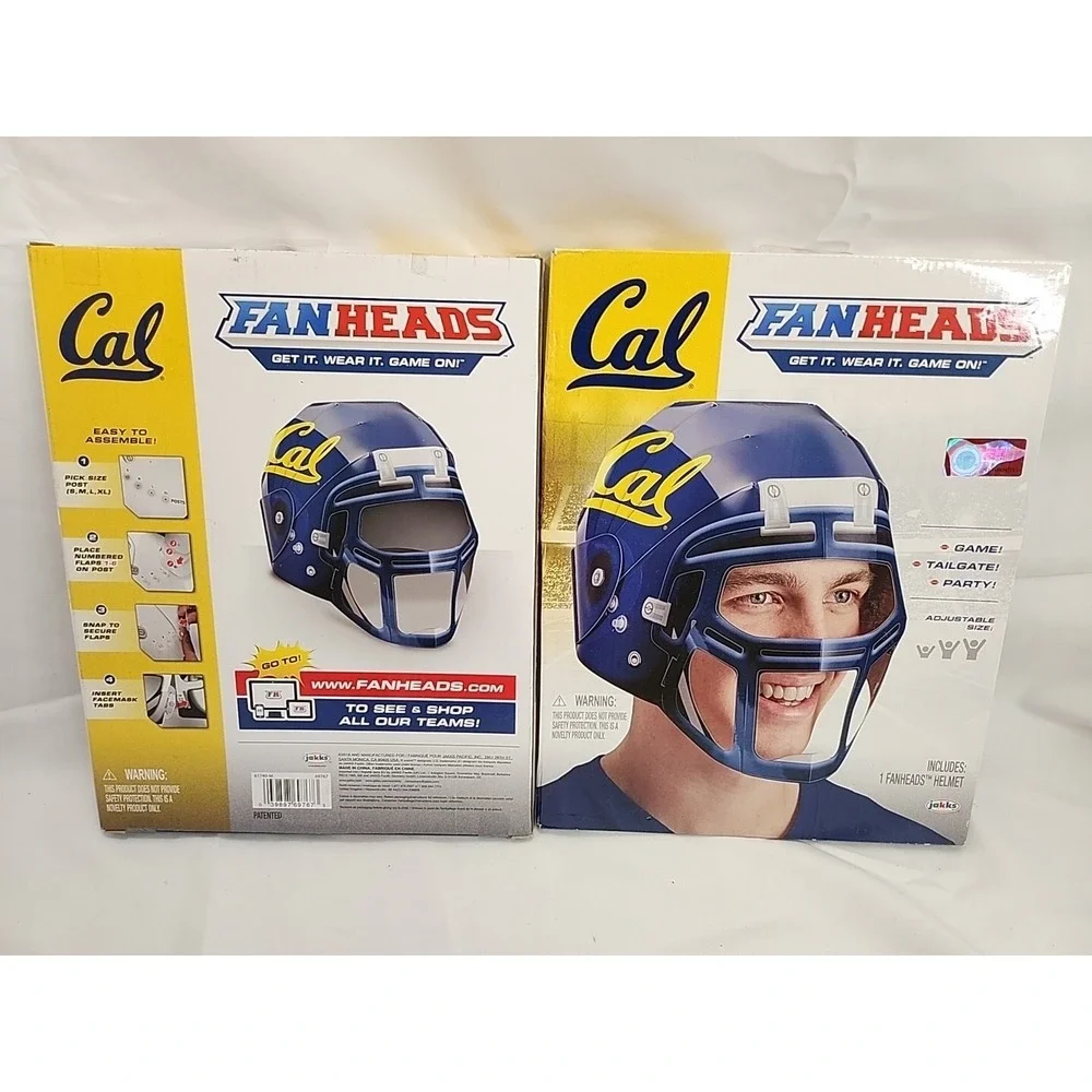 2x Fan Heads NCAA Pac-12 California Cal Golden Bears Football Helmet UC Berkeley